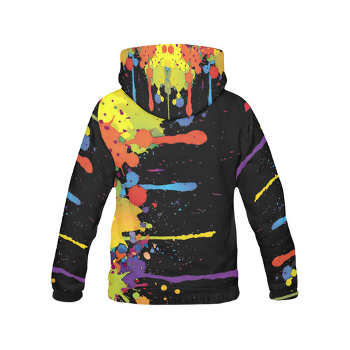 Crazy multicolored running SPLASHES All Over Print Hoodie for Women (USA Size) (Model H13)