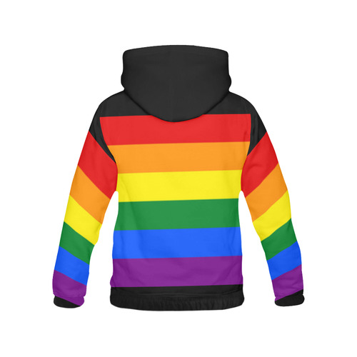 Gay Pride Rainbow Flag Stripes All Over Print Hoodie for Men (USA Size) (Model H13)