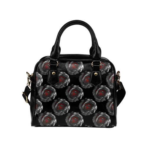 Glowing Roses Goth Print Shoulder Handbag (Model 1634)