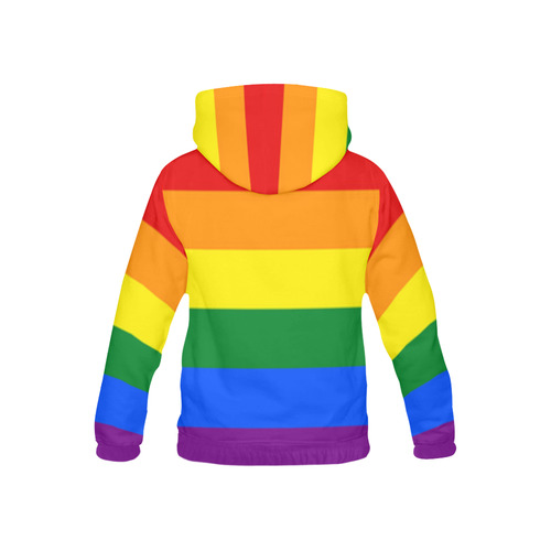 Gay Pride Rainbow Flag Stripes All Over Print Hoodie for Kid (USA Size) (Model H13)