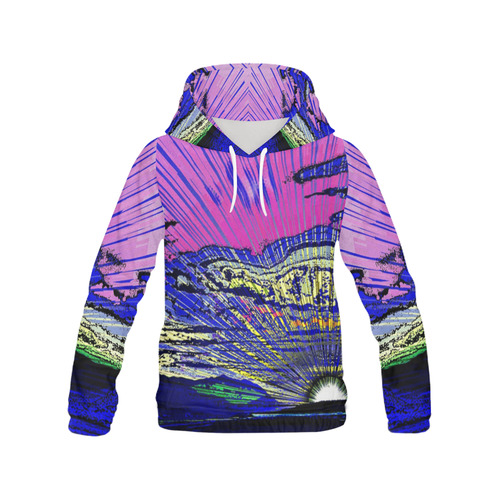 Good Morning All Over Print Hoodie for Women (USA Size) (Model H13)