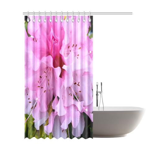 Pink Rhododendron Floral Art Shower Curtain 72"x84"