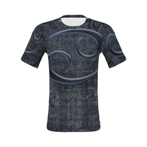 Astrology Zodiac Sign Cancer in Grunge Style All Over Print T-Shirt for Men (USA Size) (Model T40)