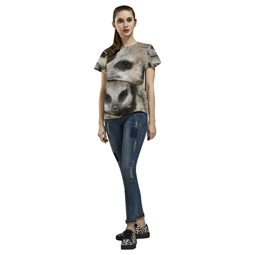 Meerkat 20160912_by_JAMColors All Over Print T-Shirt for Women (USA Size) (Model T40)