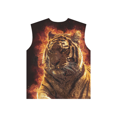 A magnificent tiger is surrounded by flames All Over Print T-Shirt for Men (USA Size) (Model T40)