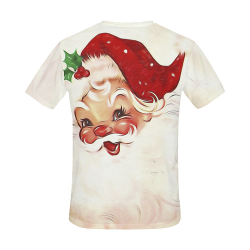 A cute vintage Santa Claus with a mistletoe All Over Print T-Shirt for Men (USA Size) (Model T40)