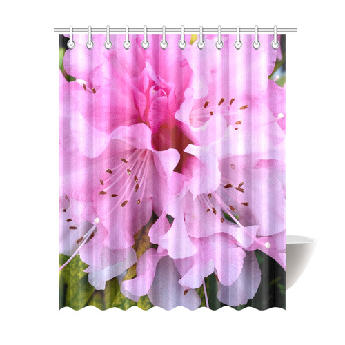 Pink Rhododendron Floral Art Shower Curtain 69"x84"