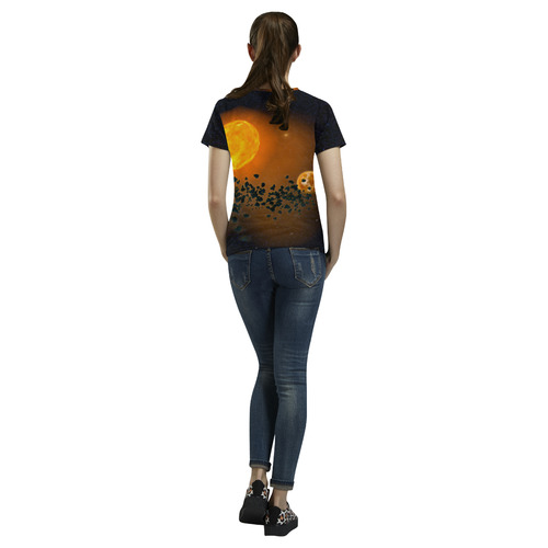 Space scenario - The Apocalypse All Over Print T-Shirt for Women (USA Size) (Model T40)