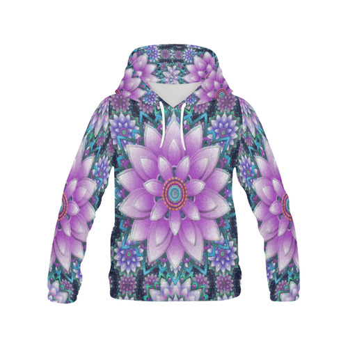 Lotus Flower Ornament - Purple and turquoise