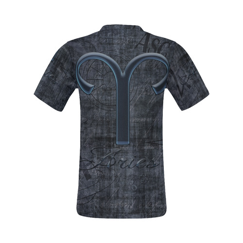 Astrology Zodiac Sign Aries in Grunge Style All Over Print T-Shirt for Men (USA Size) (Model T40)