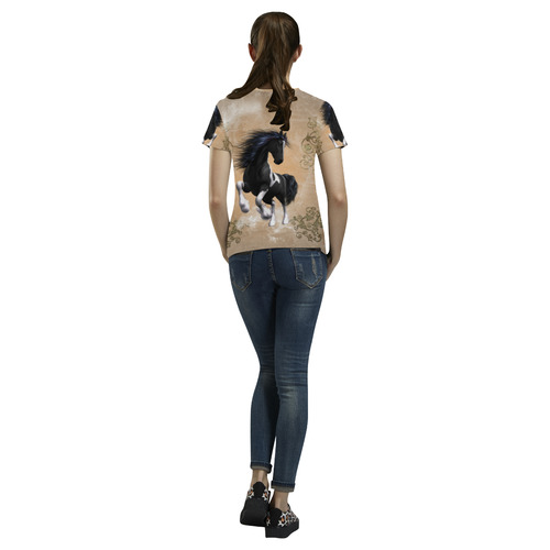 Wonderful horse All Over Print T-Shirt for Women (USA Size) (Model T40)