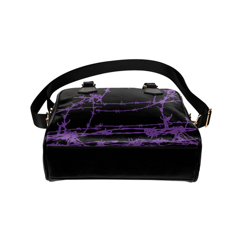 Purple Barbed Wire Goth Print Shoulder Handbag (Model 1634)