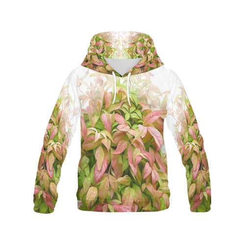 Pot full of colors, floral watercolors, plant All Over Print Hoodie for Women (USA Size) (Model H13)