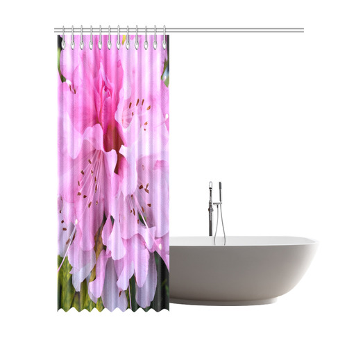 Pink Rhododendron Floral Art Shower Curtain 69"x84"