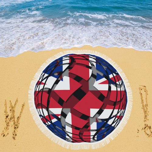 The Flag of United Kingdom Circular Beach Shawl 59"x 59"