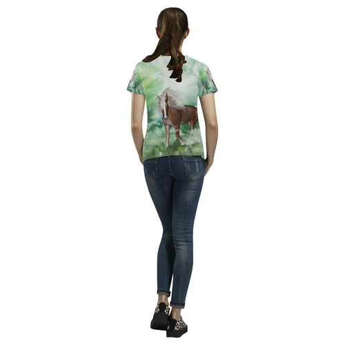 Horse in a fantasy world All Over Print T-Shirt for Women (USA Size) (Model T40)
