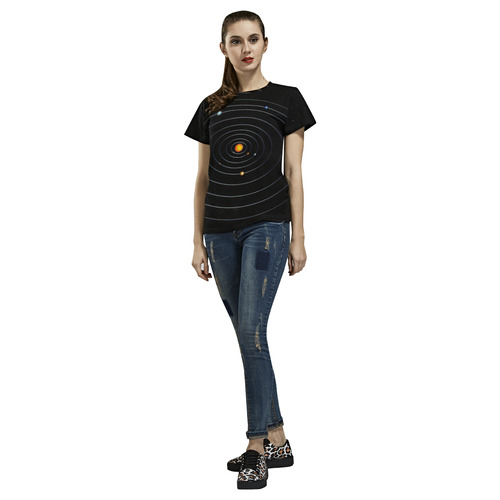 Our Solar System All Over Print T-Shirt for Women (USA Size) (Model T40)