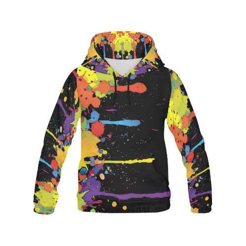 Crazy multicolored running SPLASHES All Over Print Hoodie for Men (USA Size) (Model H13)