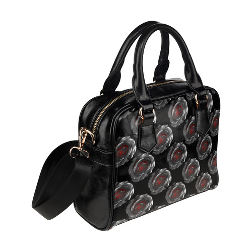 Glowing Roses Goth Print Shoulder Handbag (Model 1634)