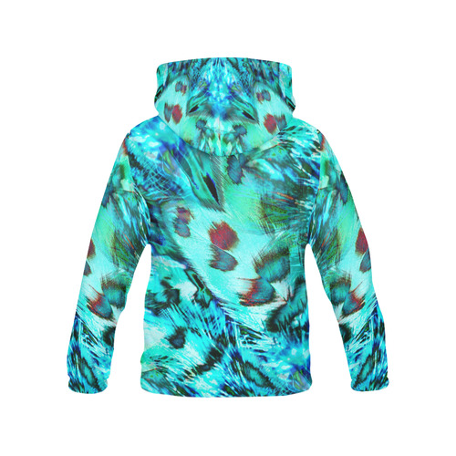 feathers All Over Print Hoodie for Women (USA Size) (Model H13)