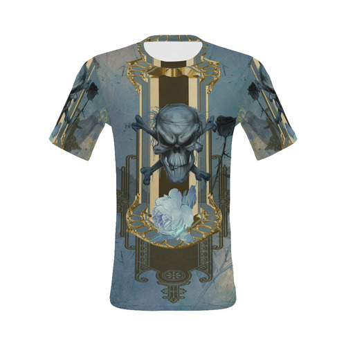 The blue skull with crow