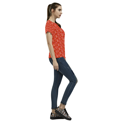 Tomato Pattern All Over Print T-Shirt for Women (USA Size) (Model T40)