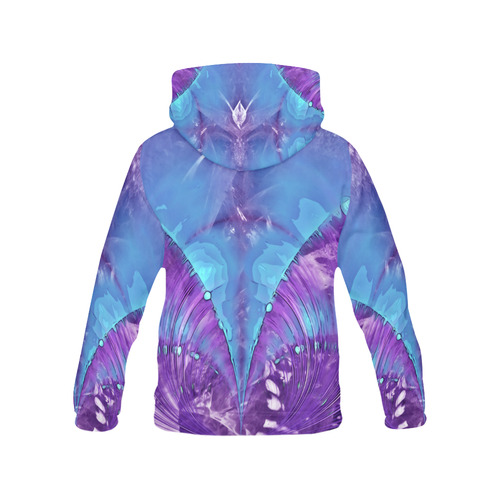 Abstract Fractal Painting - blue magenta pink All Over Print Hoodie for Men (USA Size) (Model H13)