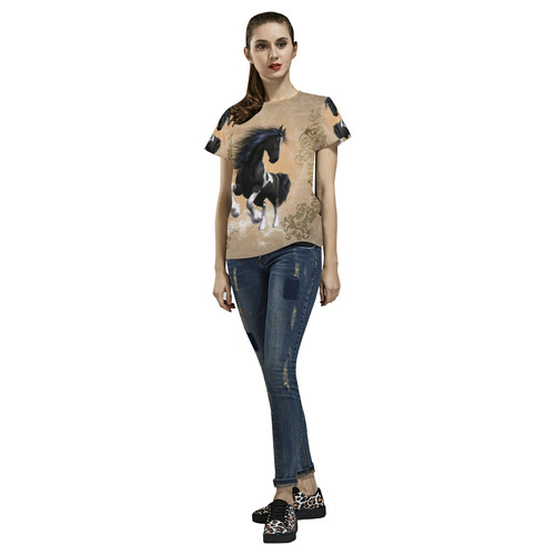 Wonderful horse All Over Print T-Shirt for Women (USA Size) (Model T40)