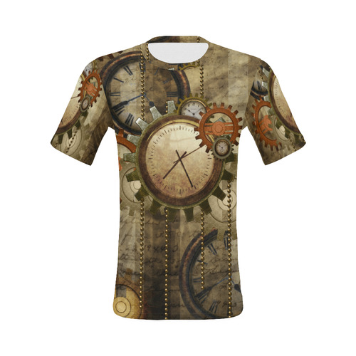 Steampunk, wonderful noble desig, clocks and gears All Over Print T-Shirt for Men (USA Size) (Model T40)