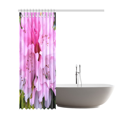 Pink Rhododendron Floral Art Shower Curtain 72"x84"