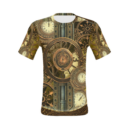 Steampunk clocks and gears All Over Print T-Shirt for Men (USA Size) (Model T40)