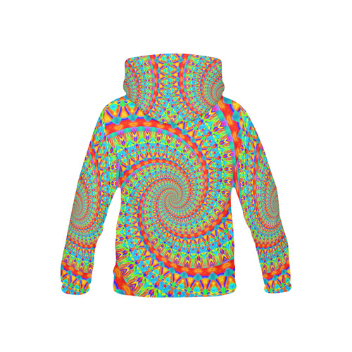 FLOWER POWER SPIRAL multicolored All Over Print Hoodie for Kid (USA Size) (Model H13)