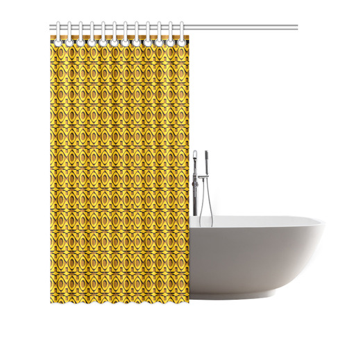 Geometric Gold Design Shower Curtain 72"x72"