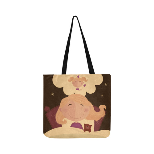 DESIGNERS bag with Princess with Teddy illustration Reusable Shopping Bag Model 1660 (Two sides)