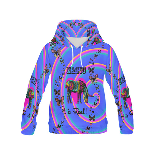 Magic is Real! All Over Print Hoodie for Women (USA Size) (Model H13)