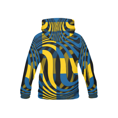 The Flag of Sweden All Over Print Hoodie for Kid (USA Size) (Model H13)