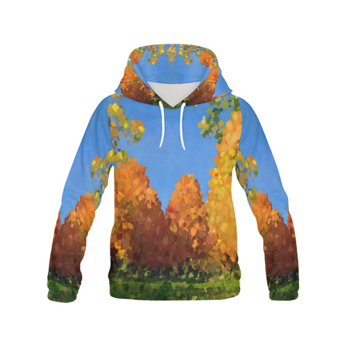 Park, oil painting, landscape All Over Print Hoodie for Women (USA Size) (Model H13)