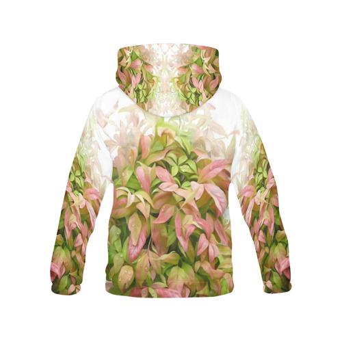 Pot full of colors, floral watercolors, plant All Over Print Hoodie for Women (USA Size) (Model H13)