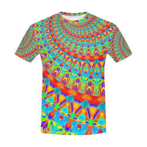 FLOWER POWER SPIRAL multicolored All Over Print T-Shirt for Men (USA Size) (Model T40)