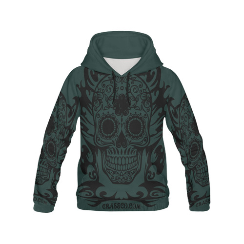 SKULL TRIBAL FOREST WOOD All Over Print Hoodie for Men (USA Size) (Model H13)