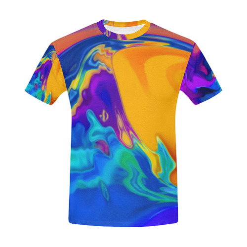 The PERFECT WAVE abstract multicolored All Over Print T-Shirt for Men (USA Size) (Model T40)