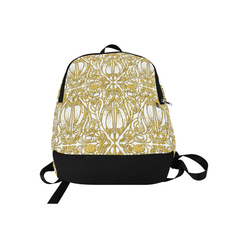 Lace Gold Fabric Backpack for Adult (Model 1659)