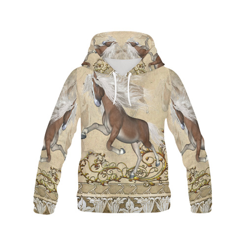 Wonderful wild horse All Over Print Hoodie for Women (USA Size) (Model H13)