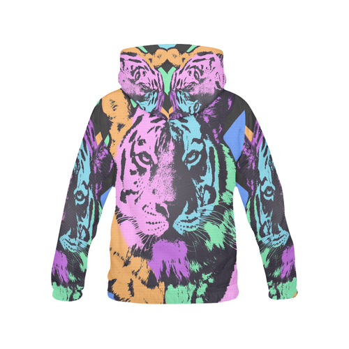 TIGER MULTICOLOR All Over Print Hoodie for Men (USA Size) (Model H13)