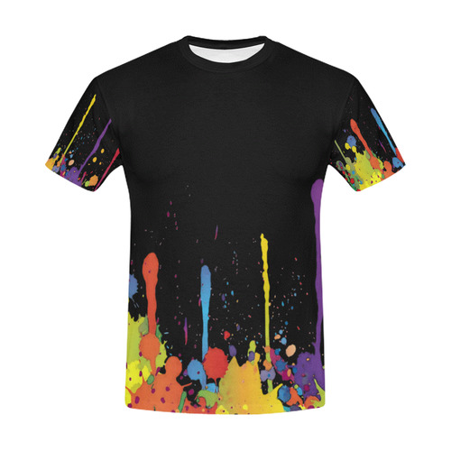 Crazy multicolored running SPLASHES All Over Print T-Shirt for Men (USA Size) (Model T40)