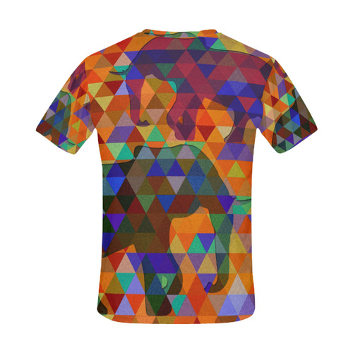 Modern Triangle Pattern Elephants All Over Print T-Shirt for Men (USA Size) (Model T40)