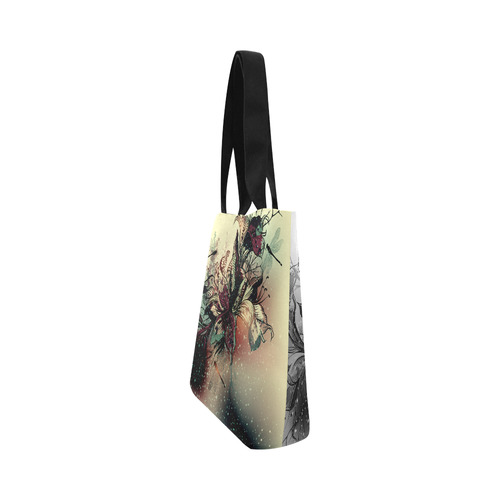 Designers bag with Water lilies Canvas Tote Bag (Model 1657)