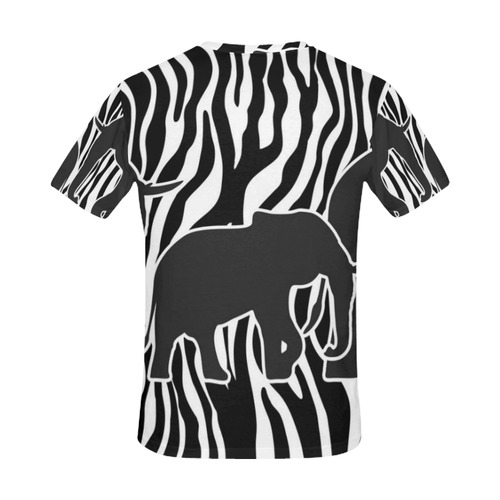 ELEPHANTS to ZEBRA stripes black & white All Over Print T-Shirt for Men (USA Size) (Model T40)