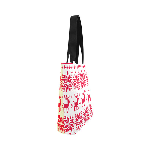 Designers bag with Reindeers red yellow Canvas Tote Bag (Model 1657)