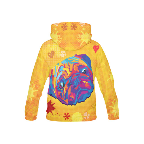 pop art pug All Over Print Hoodie for Kid (USA Size) (Model H13)